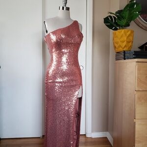 Rose Gold Sequins Dress Size 0 NEW!
